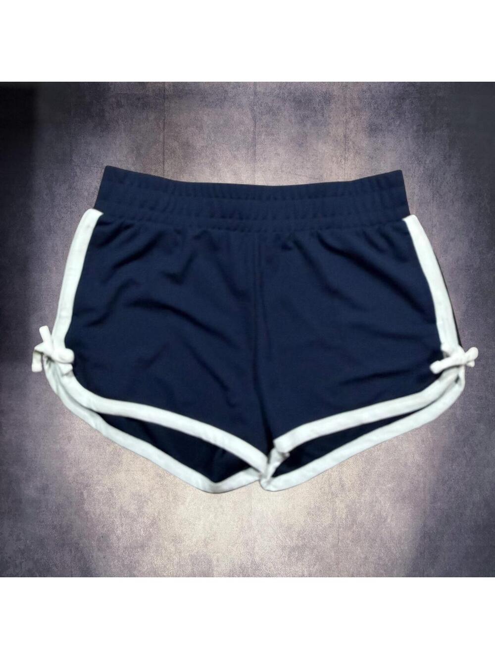 RSQ Navy blue Dolphin Shorts with white trim